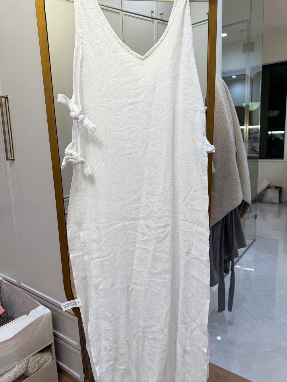 Vitamin A White V-Neck Side Tie Maxi Dress/Coverup